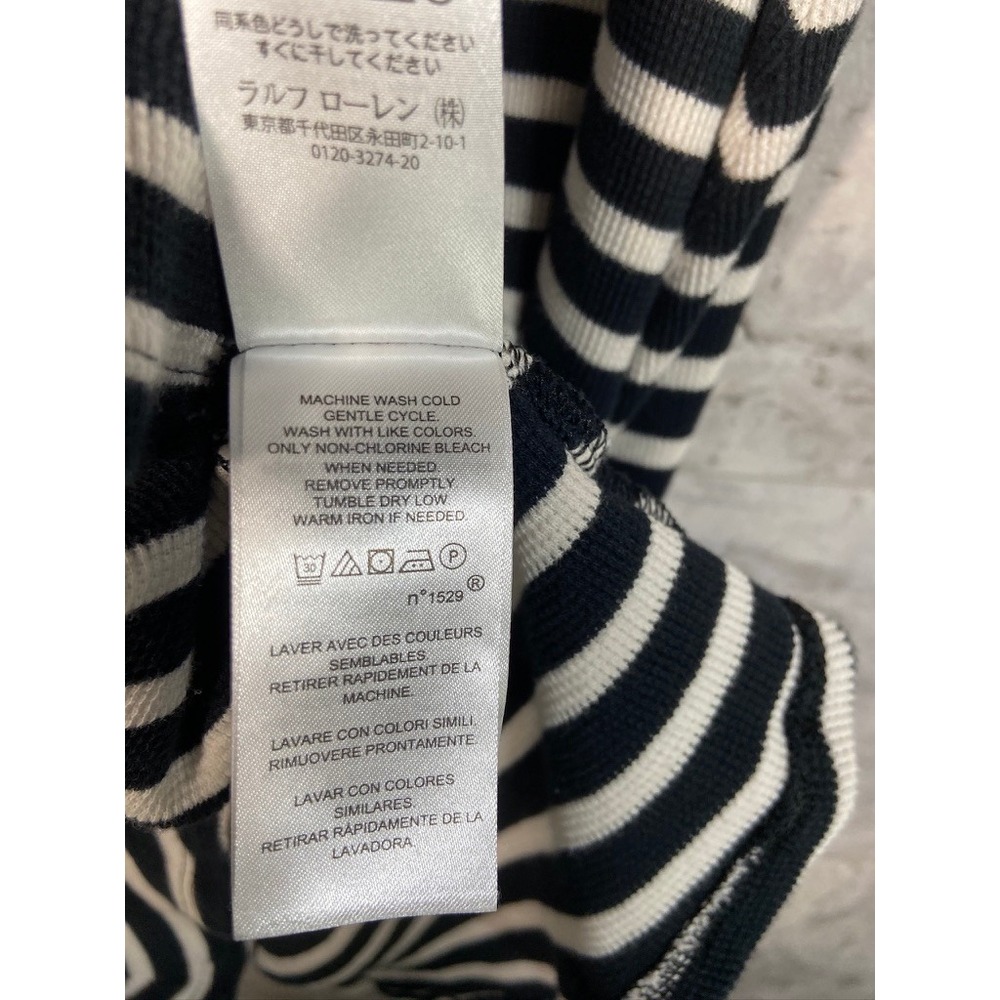 Lauren Ralph Lauren Striped Midi A-Line Dress Ribbed Crew Neck Short Sleeve XXS - Picture 10 of 11